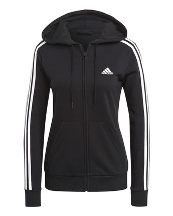 SUDADERA CON CAPUCHA ADIDAS ESSENTIALS 3 FRANJAS FELPA MUJER 1