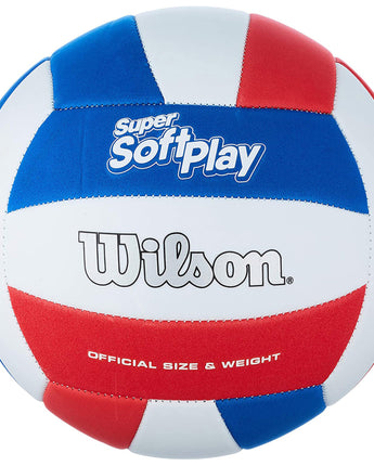 BALÓN VOLEIBOL WILSON SUPER SOFT PLAY SMU BLANCO/AZUL/ROJO